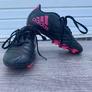 Adidas Goletto VII FG Youth Soccer Cleats Size 12K Black Pink Firm Ground